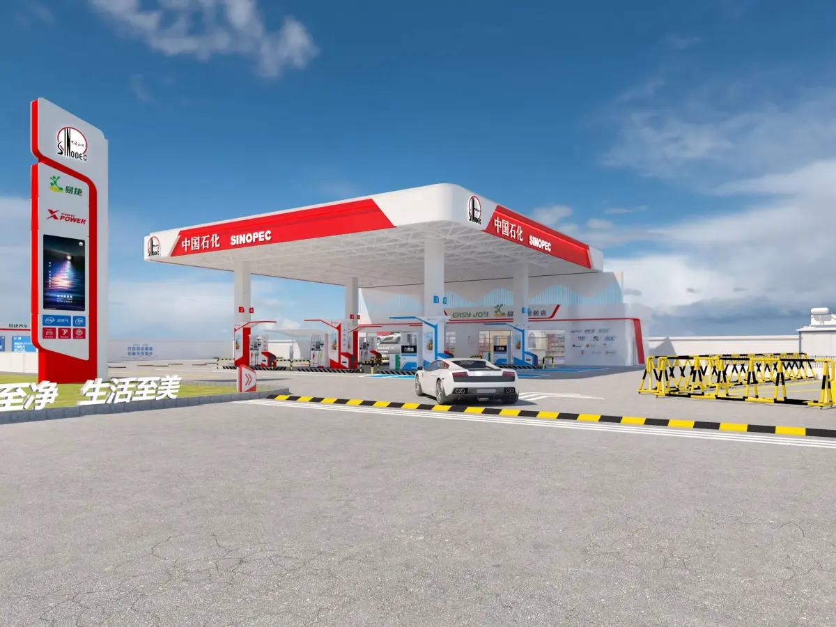 gas station Low-poly 3D model 13