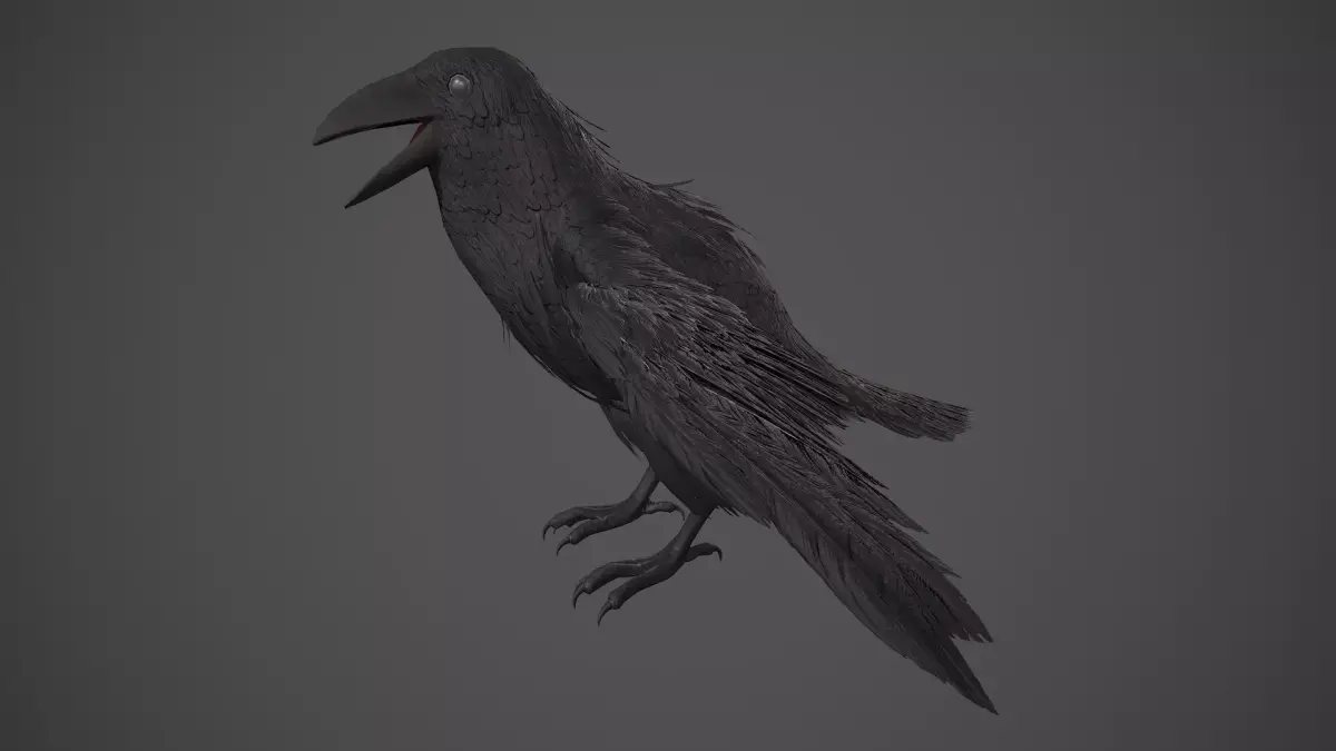Raven Low-poly 3D model