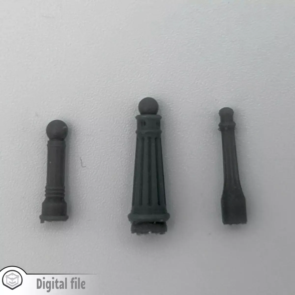 Set of 3 urban bollard 1 train model  3D print model purchase