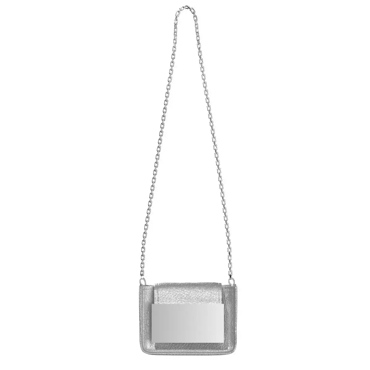 Silver Leather Mini Cross Bag 3D model