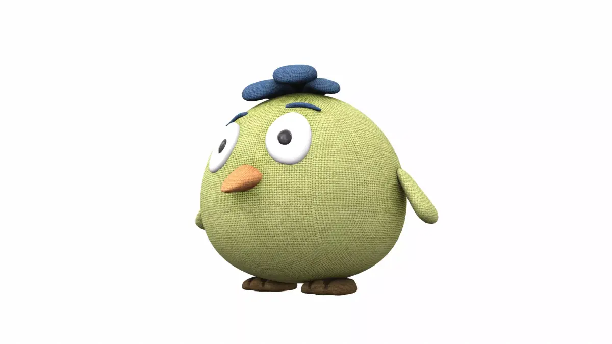 Plush toy bird 3D model