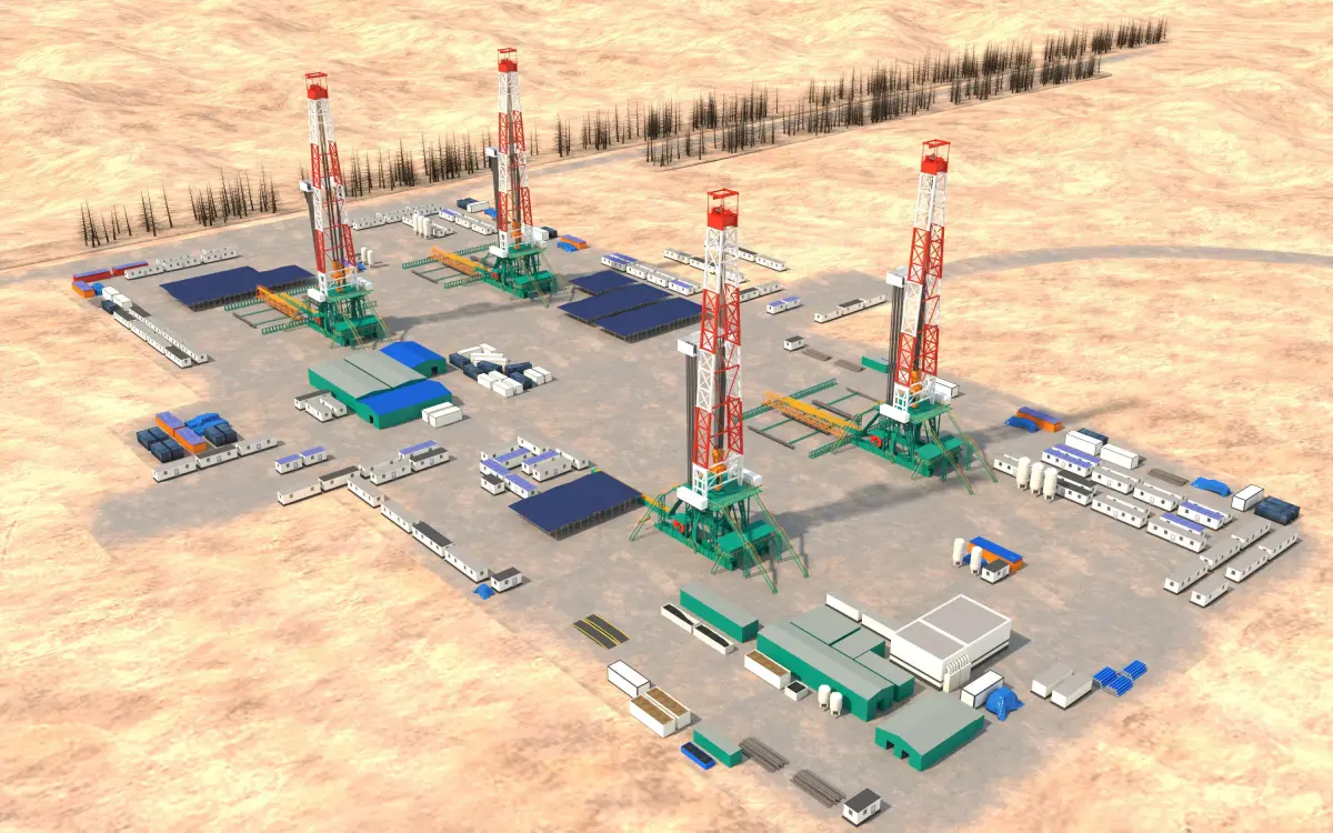desert oilfield-oilfield drilling 3D model
