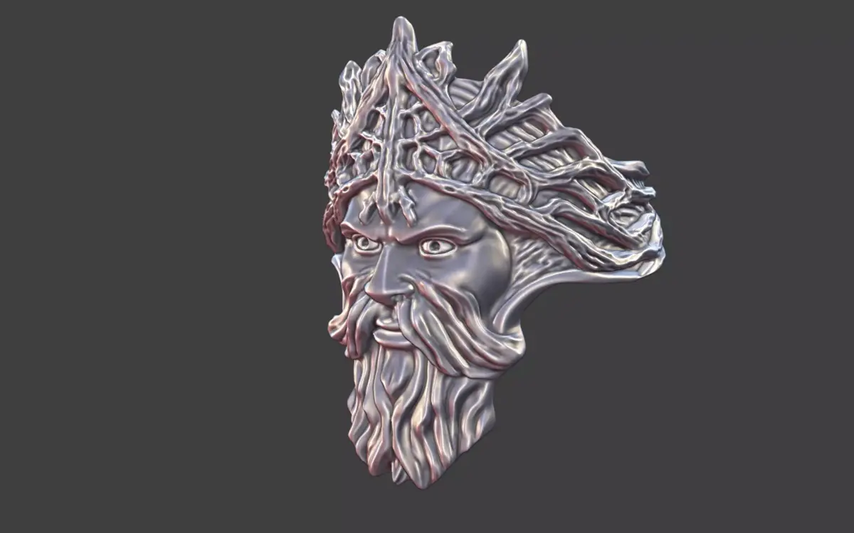 the greenman celtic god ring 3D print model purchase