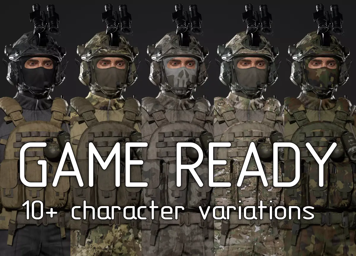 US Soldier GAME READY Low-poly 3D model