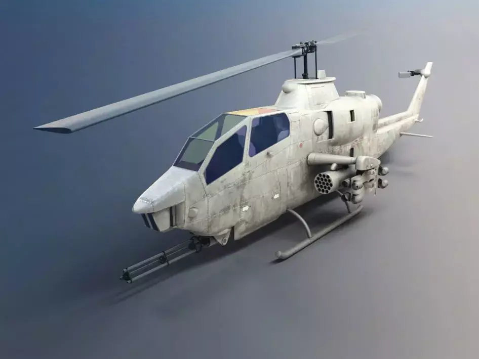 Camouflaged Military Attack Helicopter 3D model