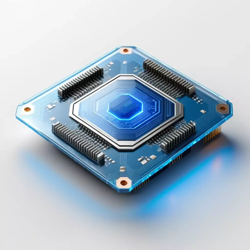 Futuristic CPU Processor Circuit Board 3D model