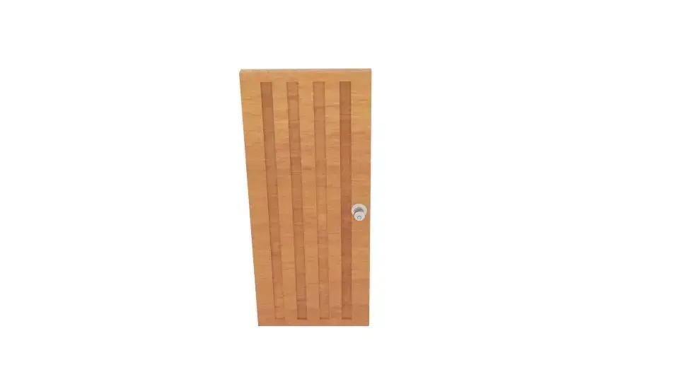  Wood Strip Door Low-poly 3D model
