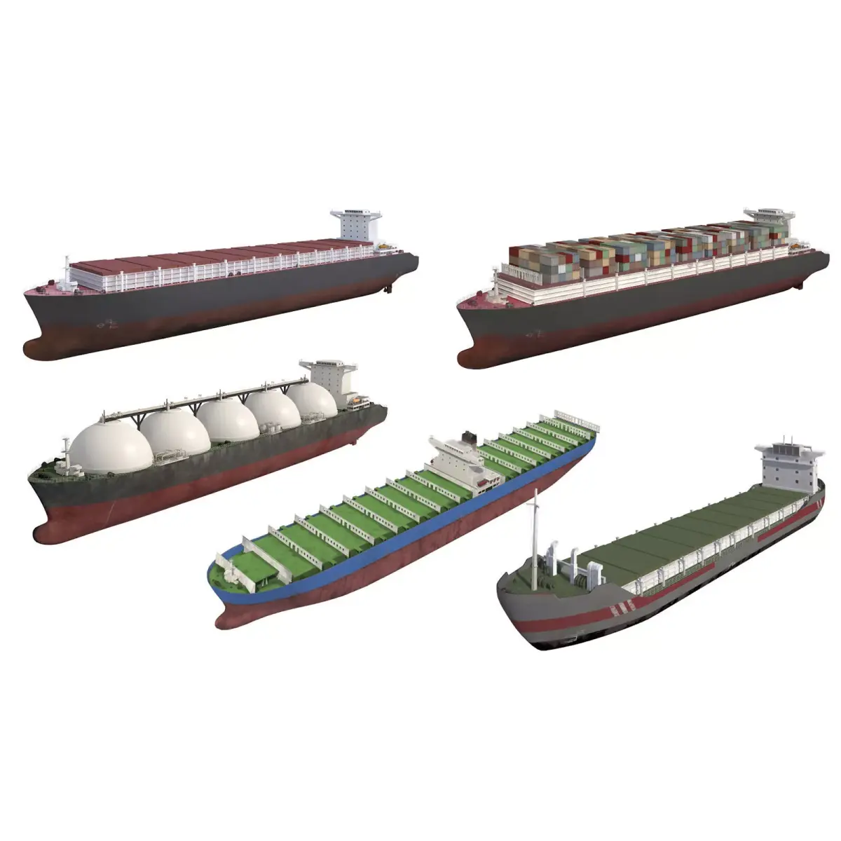 Industrial Cargo Ships Pack 01 Low-poly AP Low-poly 3D model
