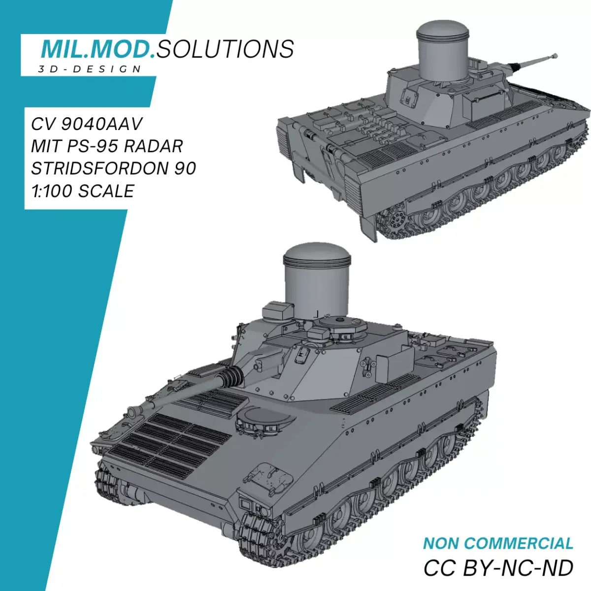 CV 9040AAV mit PS-95-Radar 3D print model