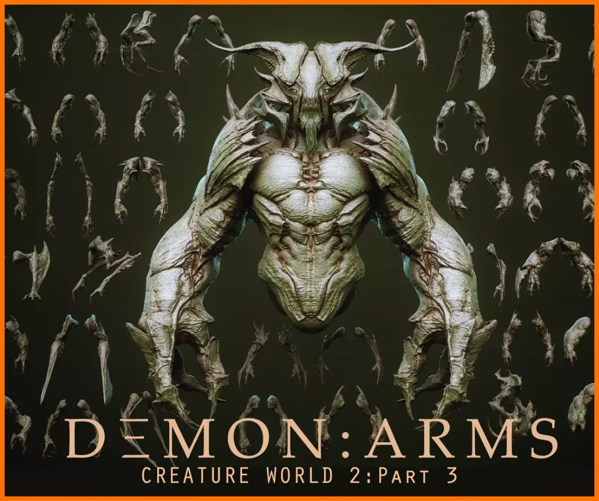 DEMON part three 40 Arms with Blendshapes 3D model