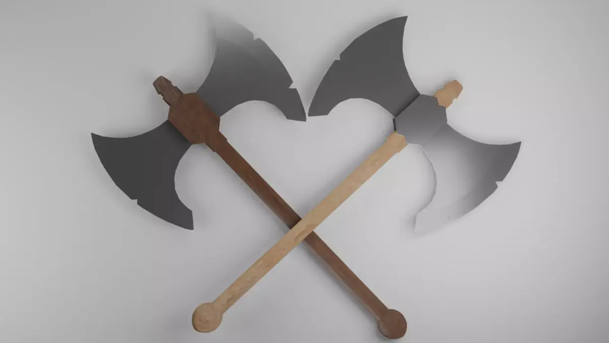 Medieval Axe 3D Model Low-poly 3D model