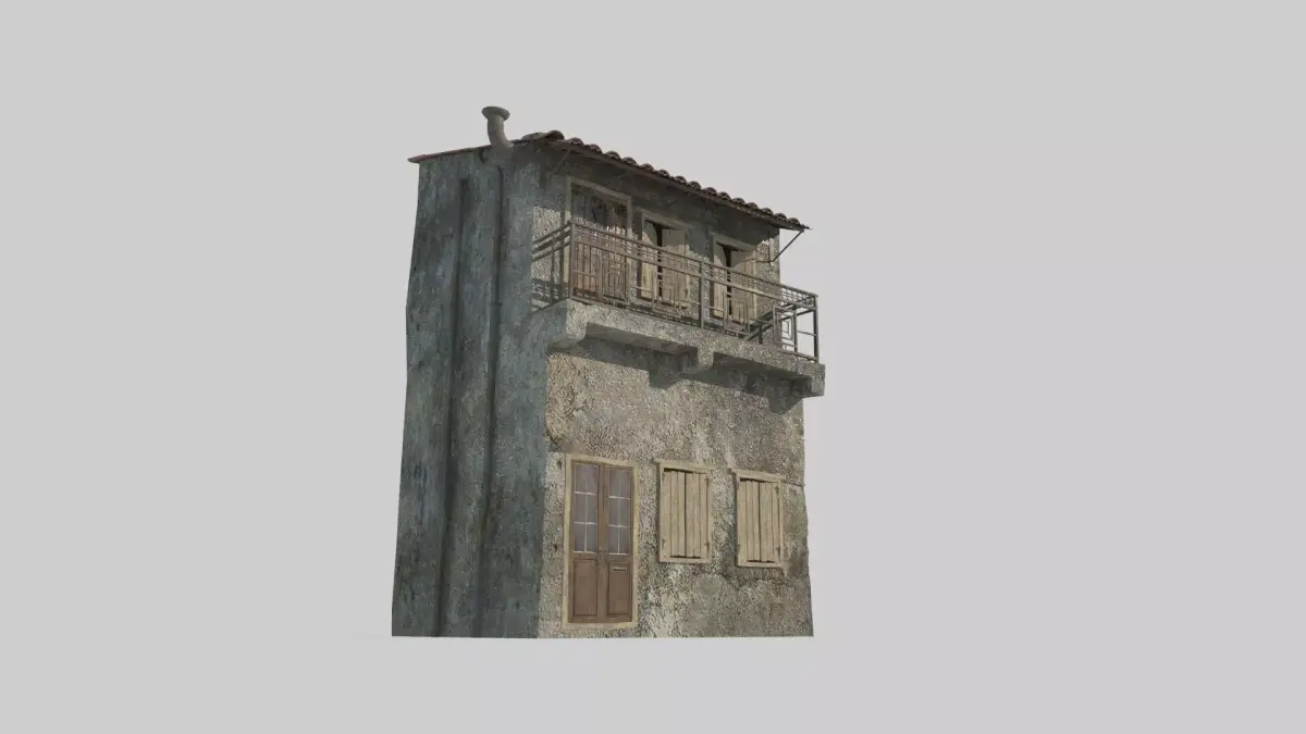 Slum buildings are small and low-rise 3D model