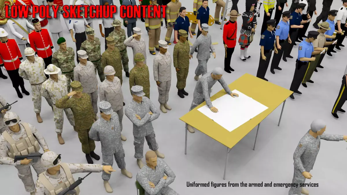 Low Poly People in Uniform Low-poly 3D model