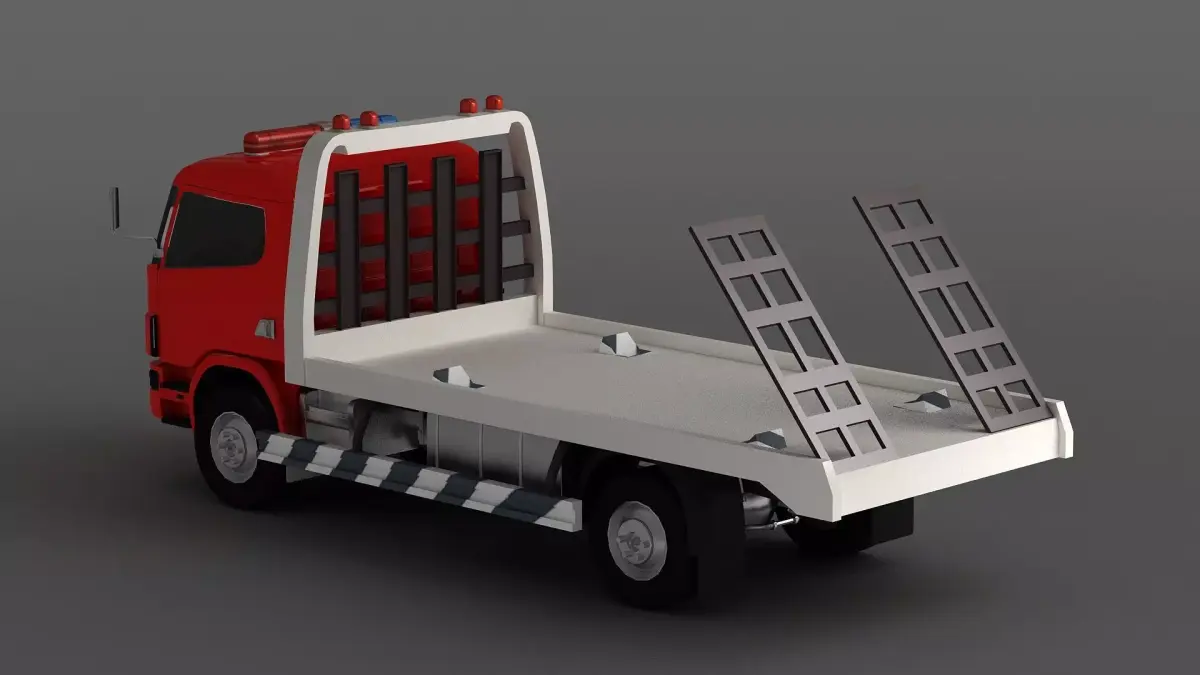 truck lorry urban trailer vehicle semi tow evacuator 3D model