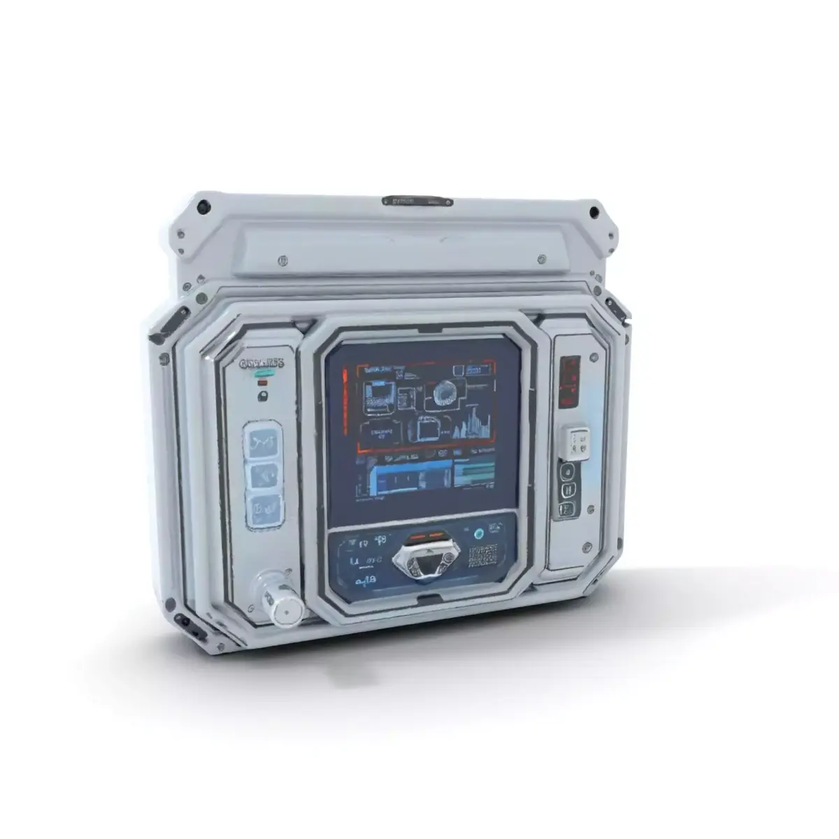 Futuristic Control Panel model pack with digital screen and b... Low-poly 3D model