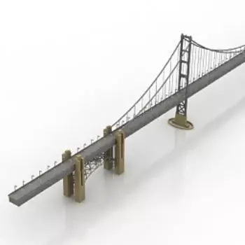 Bridge Golden Gate model Low-poly 3D model