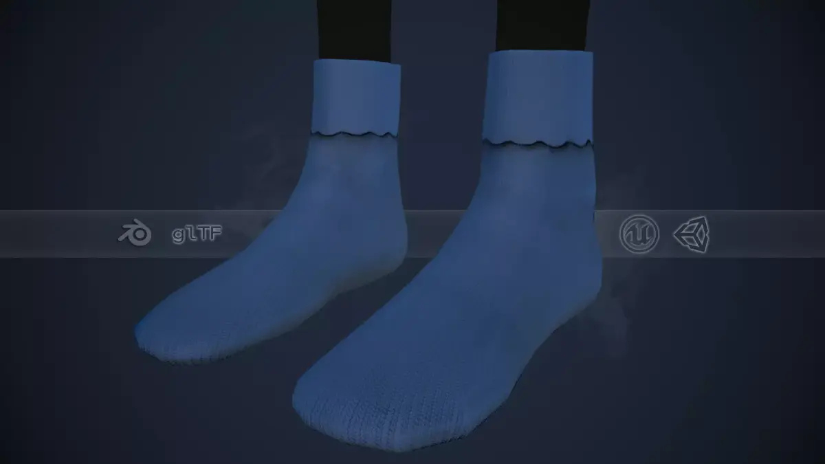 Blue Socks Style 1 Low-poly 3D model
