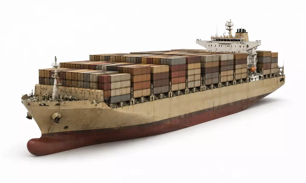 Realistic Container Cargo Ship High Detail Vessel 3D model