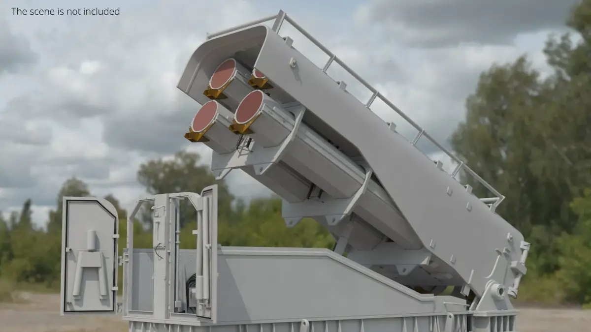 Heavy Weapon Launcher Open Light Gray Rigged 3D model purchase
