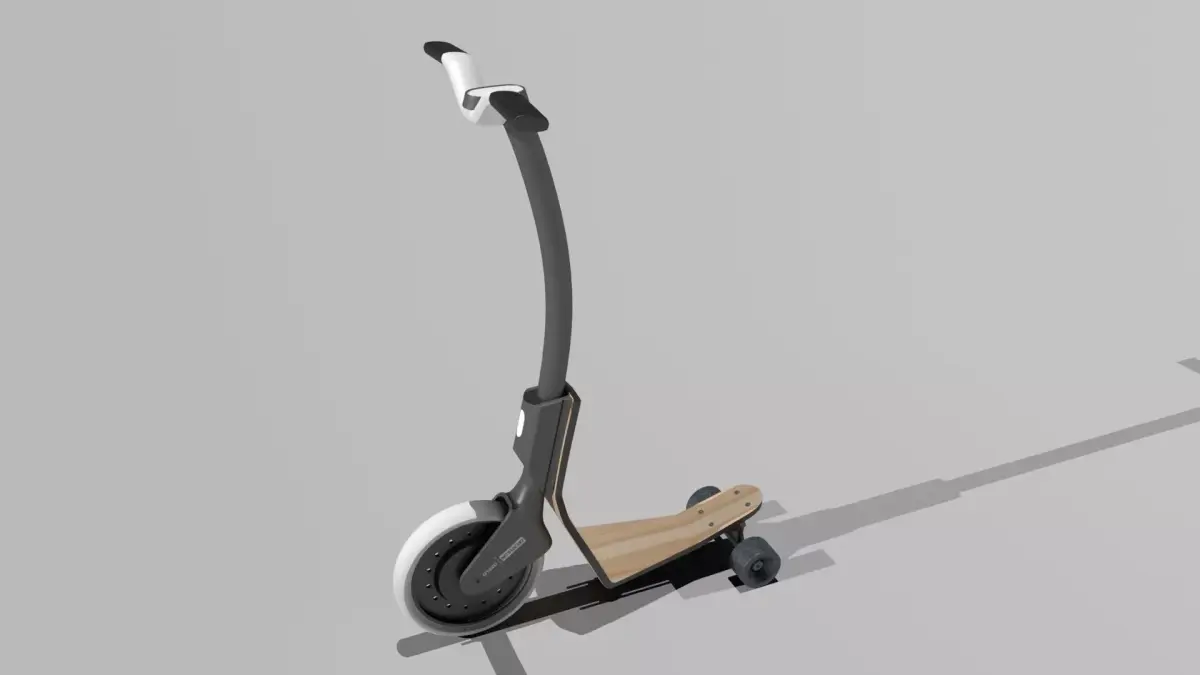 skooter wooden scooter Low-poly 3D model
