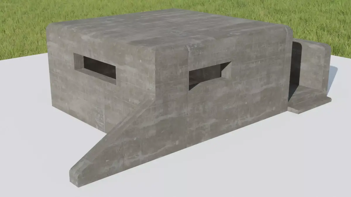WW2 Bunker Low-poly 3D model purchase