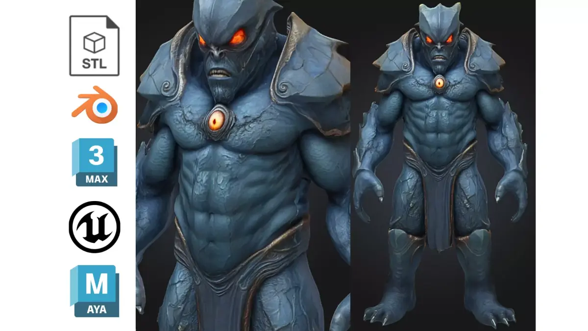 Demonic Cyclops Warrior Low-poly 3D model