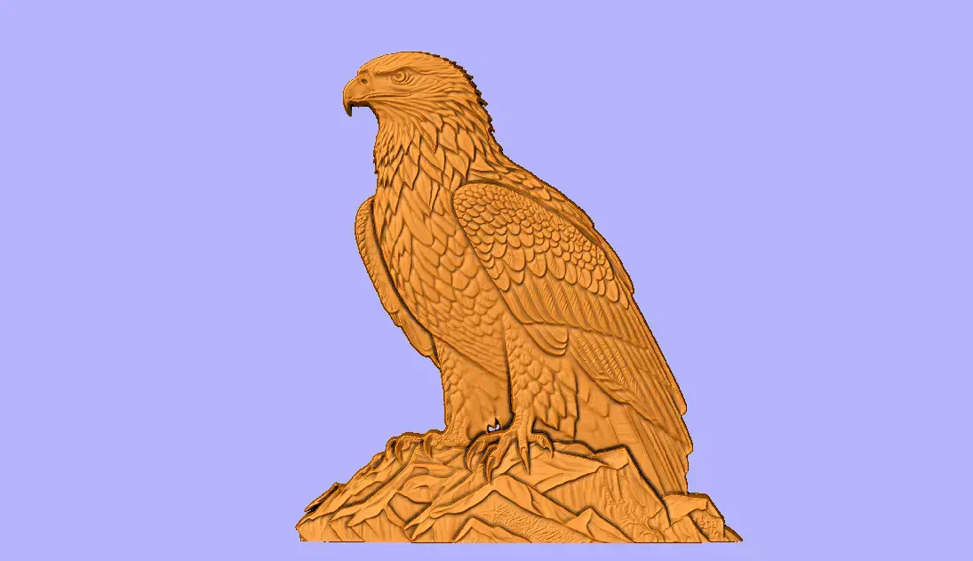 AGUIA NO TOPO BAS RELIEF 3D model