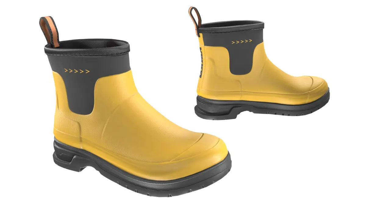 Yellow Short Rubber Boots 3D model