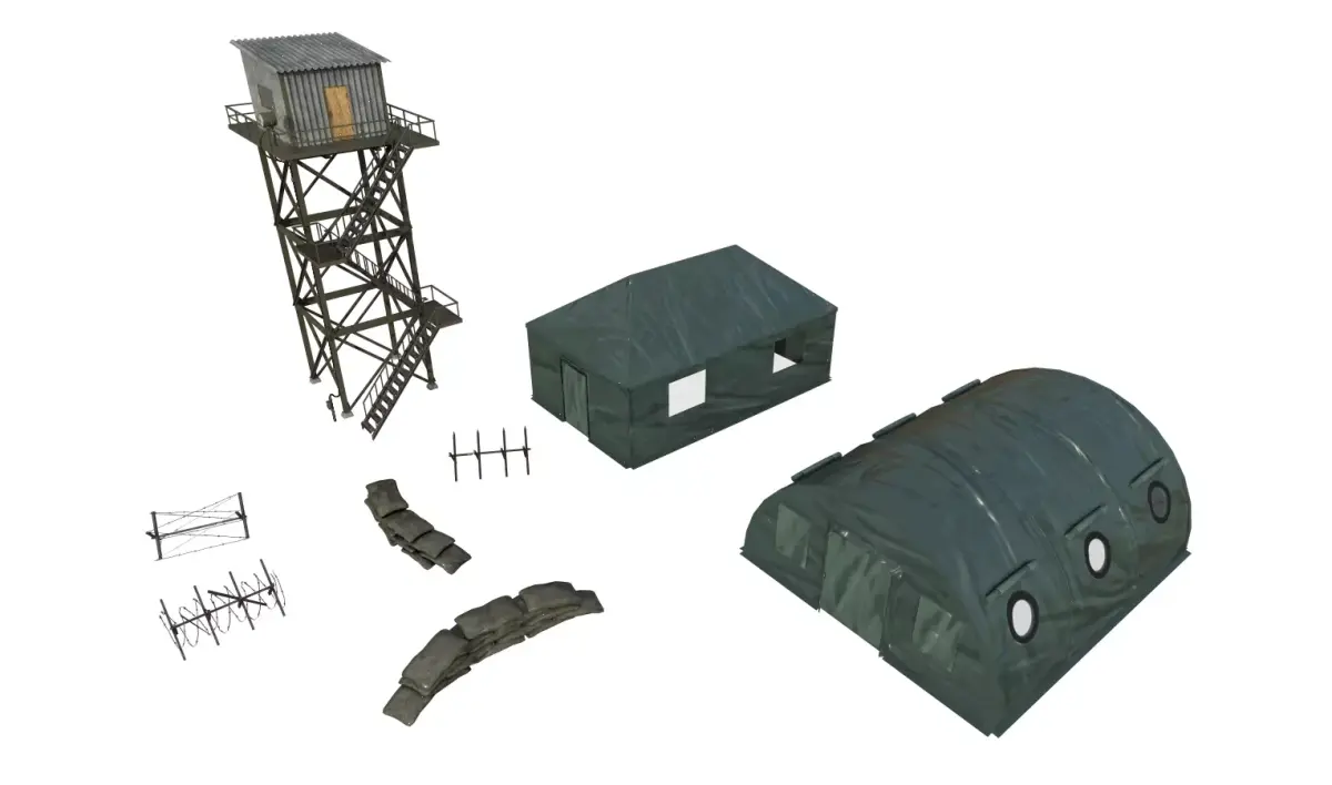 Military Outpost Pack  Low-poly 3D model