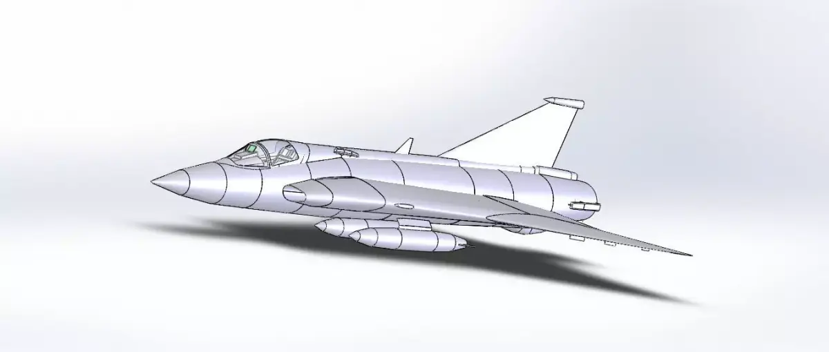 SAAB J-35 Draken Free 3D model