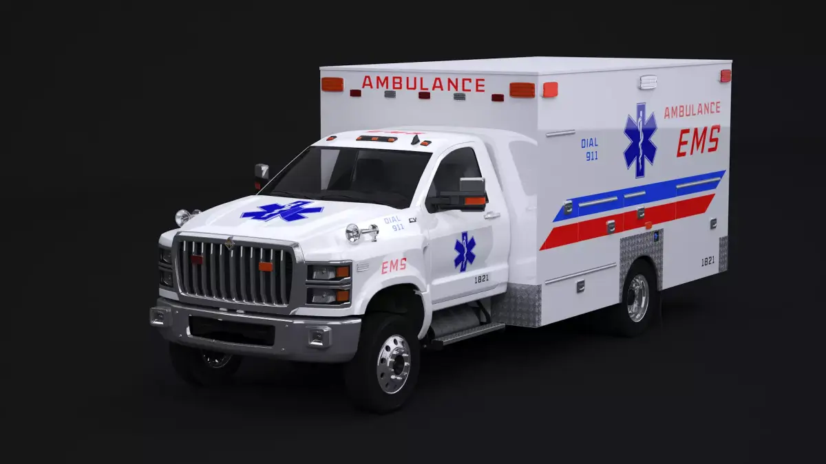 International CV EMS Ambulance 3D model