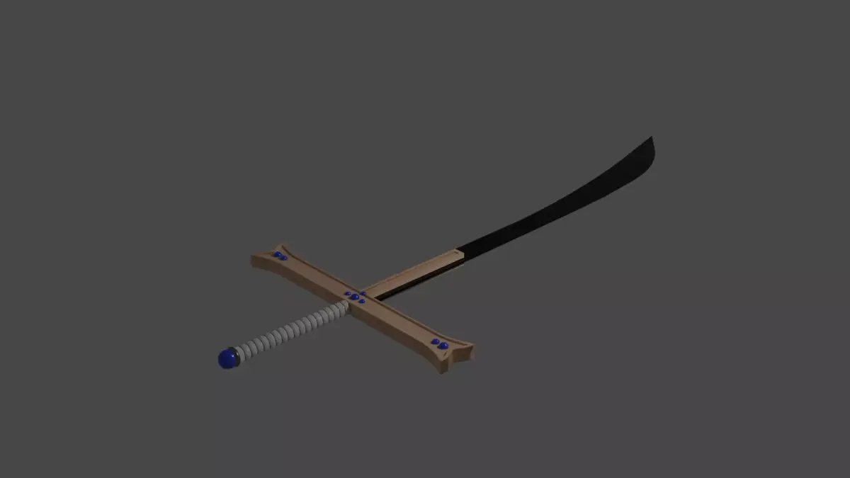 One Piece Mihawk sword Kokuto Yoru Free low-poly 3D model
