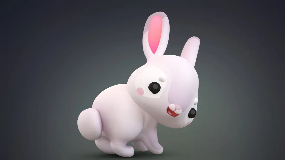 Cartoon Rabbit Bunny 2 3D model