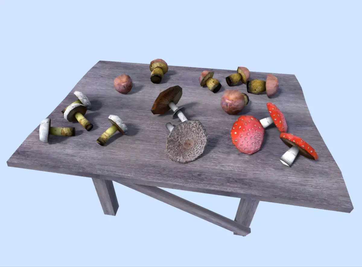 low poly mushrooms pack Low-poly 3D model