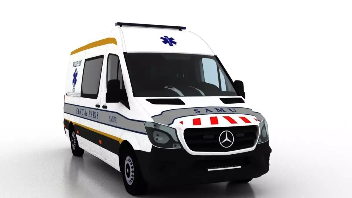 Mercedes Benz Sprinter L2H2 2015 France Ambulance 3D model