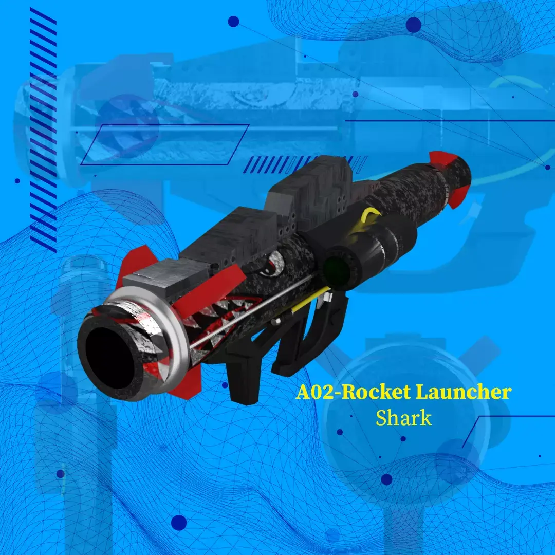 A02 Rocket Launcher Shark Low-poly 3D model