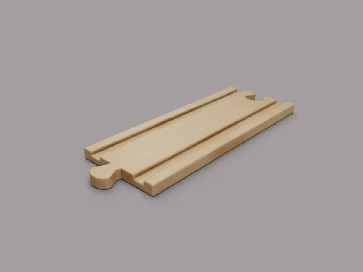 Wooden Toy Train - Track Straight - Game Ready Low-poly 3D model Free low-poly 3D model