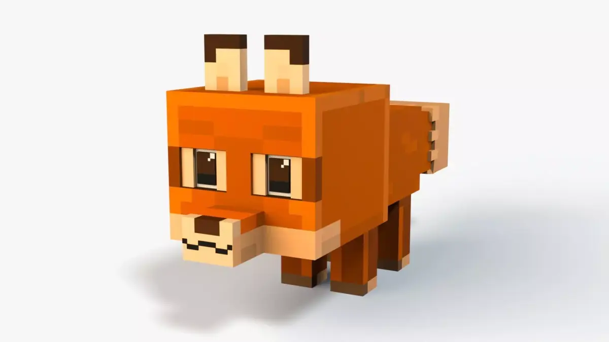 Minecraft Cute Fox Low-poly 3D model