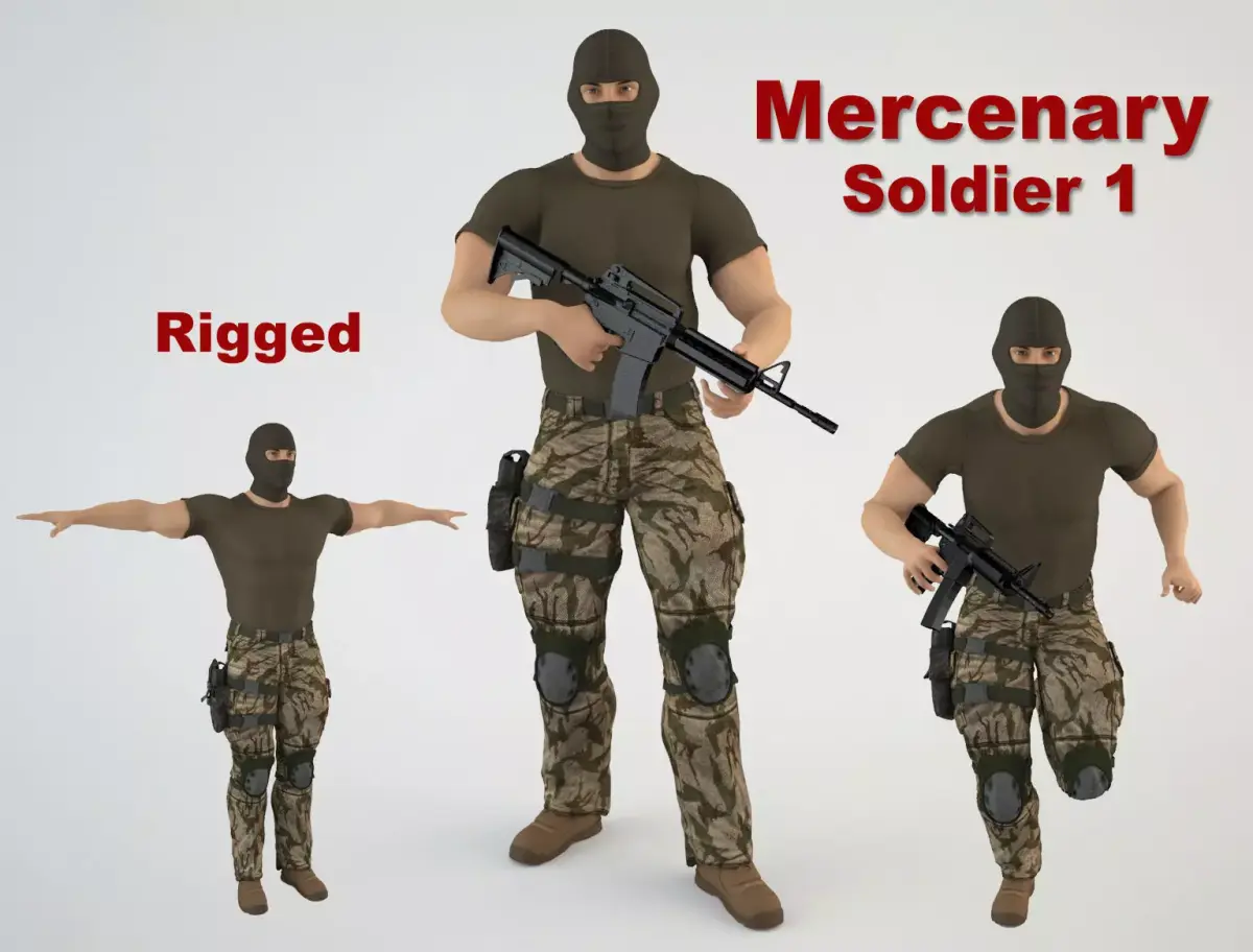 Mercenary Soldier 1 3D model