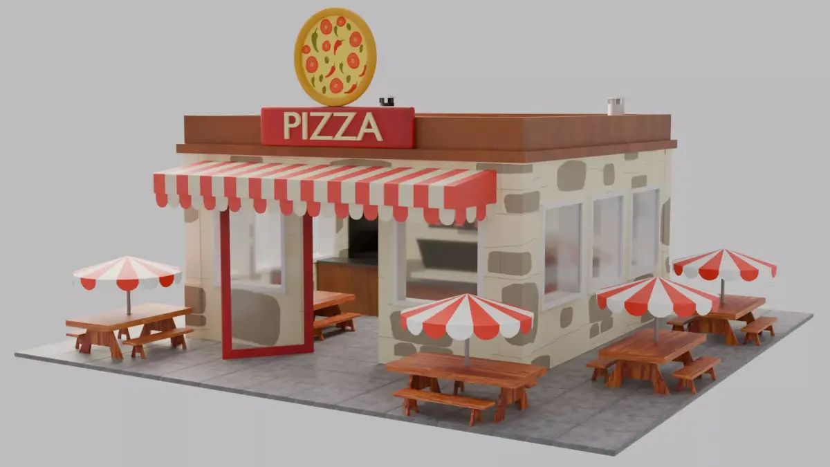 Pizza Parlor Low-poly 3D model