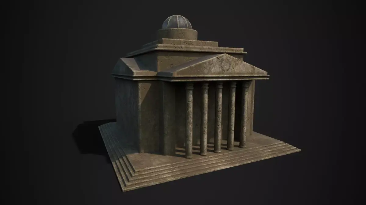 Old Roman Building  Low-poly 3D model