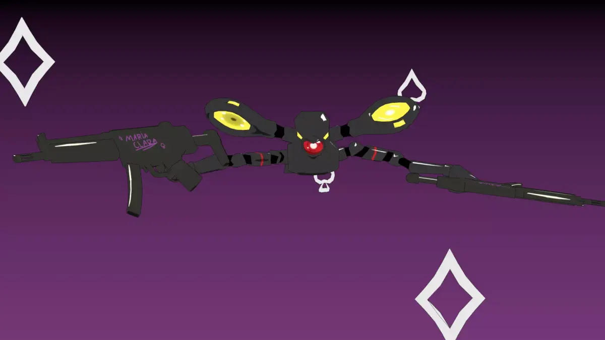 Machinegun Drone Low-poly 3D model