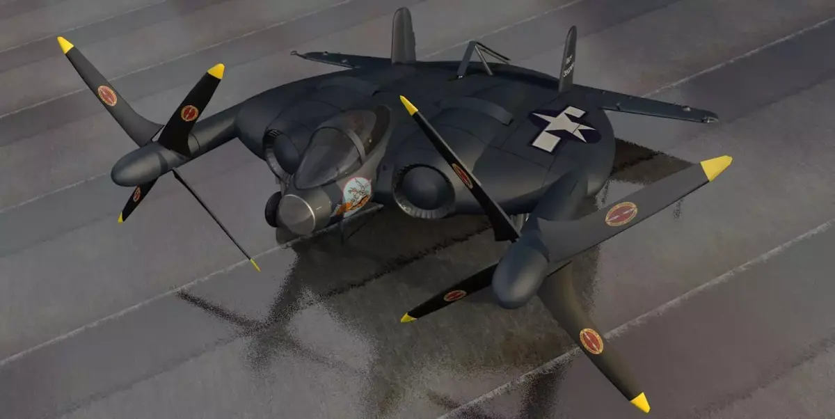 Vought XF5U-1 Flying Flapjack 3D model