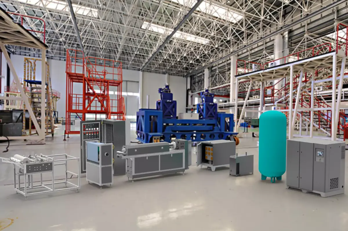 Melt-blown fabric extrusion molding machine  3D model