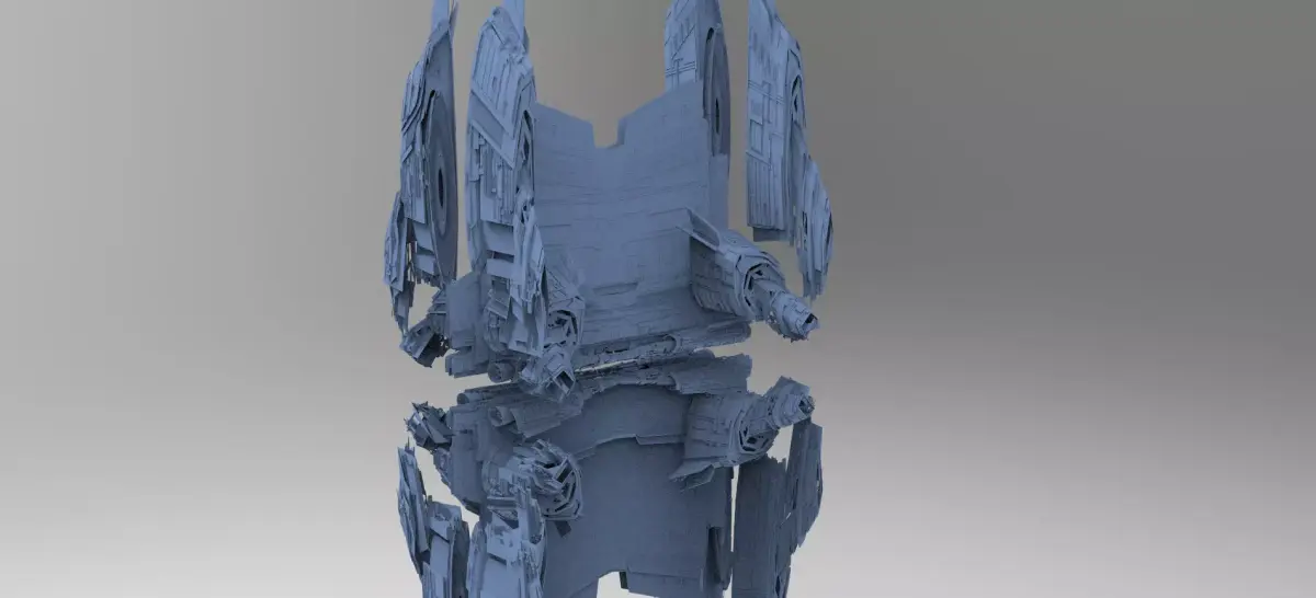 Alien Ship base Ruin 4 3D model