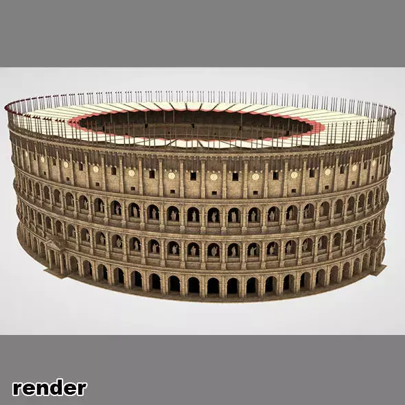 Coliseum in italy Low-poly 3D model