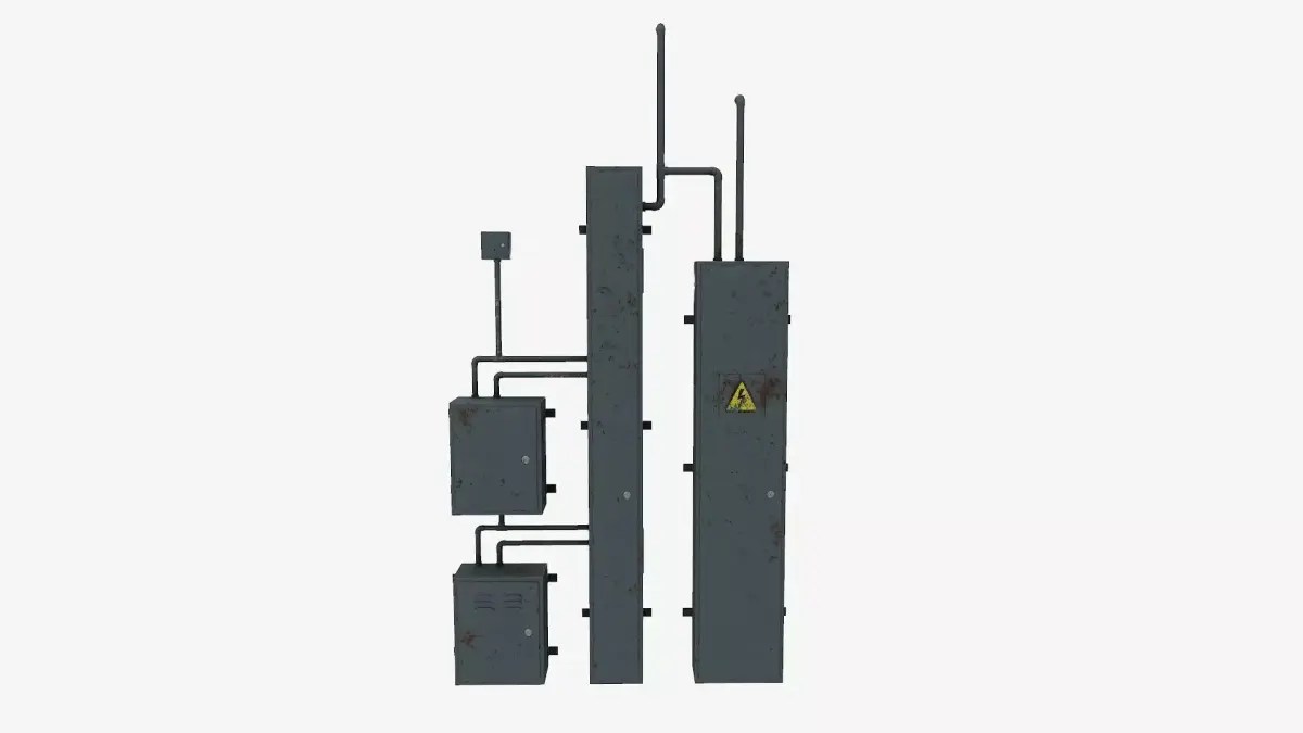 Switch boxes old Low-poly 3D model