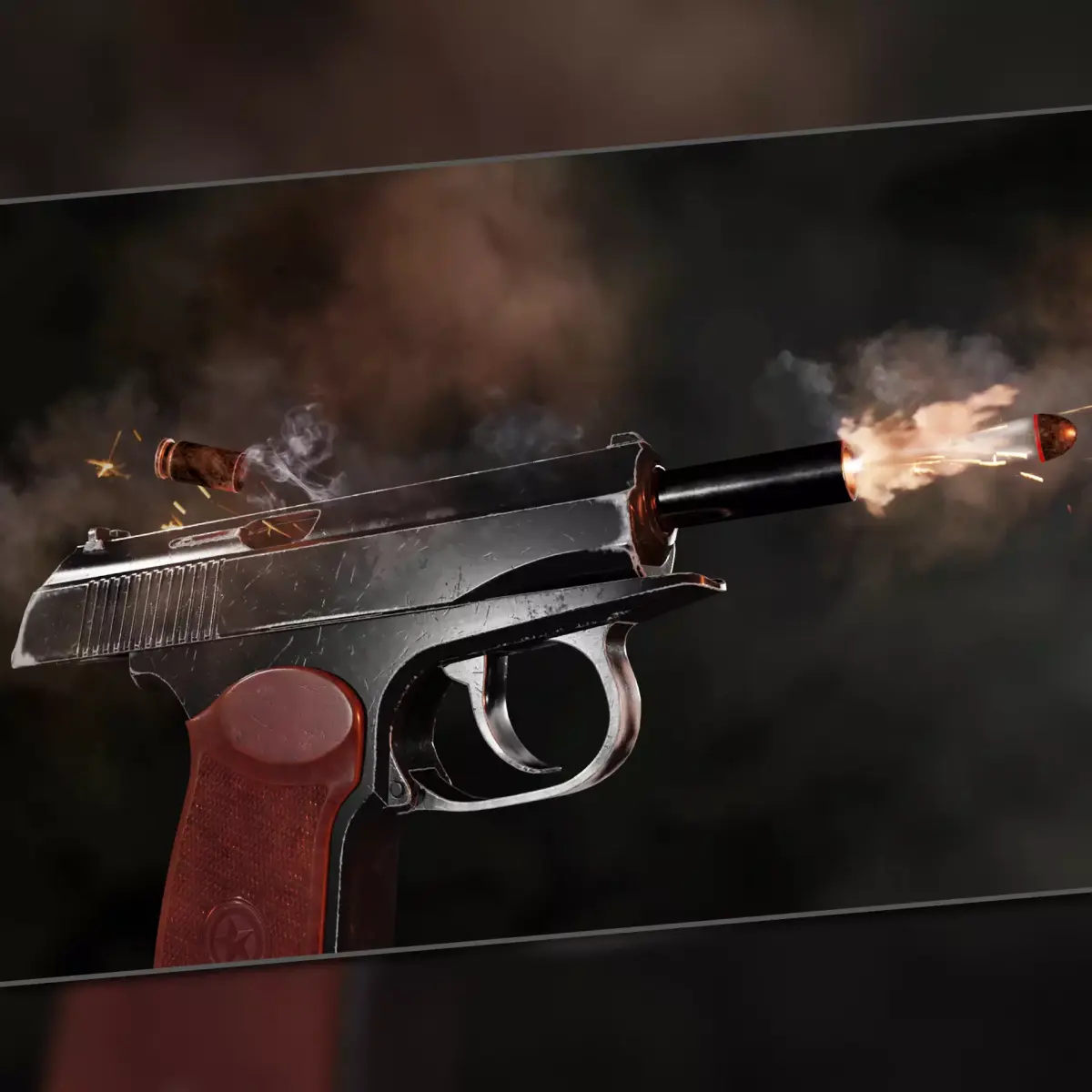 AAA Low-Poly Makarov Pistol PM 1963 Low-poly 3D model