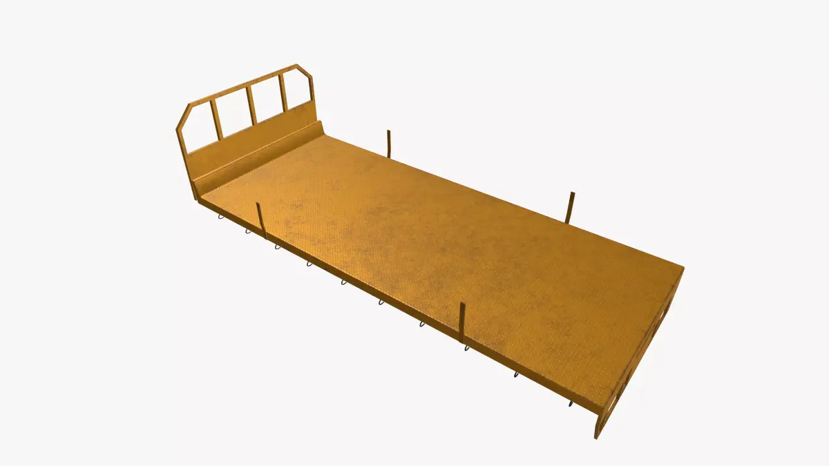 Flat bed trailer 3D model
