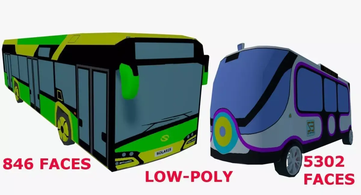 Buses collection LOW-POLY bus Low-poly 3D model